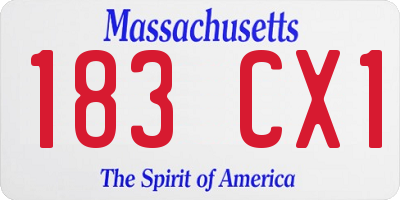 MA license plate 183CX1