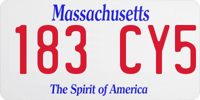 MA license plate 183CY5