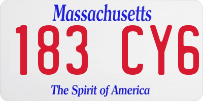 MA license plate 183CY6
