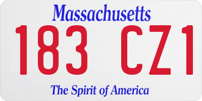 MA license plate 183CZ1