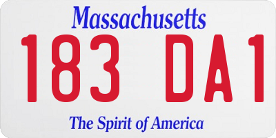 MA license plate 183DA1