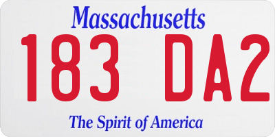 MA license plate 183DA2