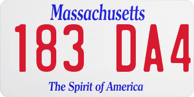 MA license plate 183DA4