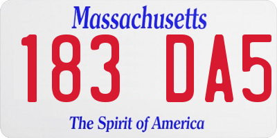 MA license plate 183DA5