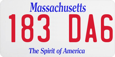 MA license plate 183DA6