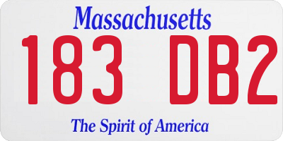 MA license plate 183DB2