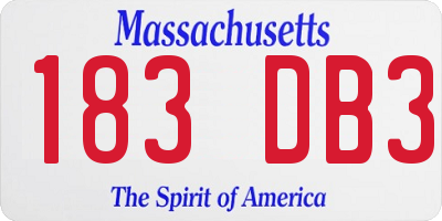 MA license plate 183DB3