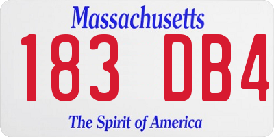 MA license plate 183DB4