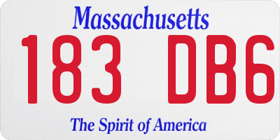MA license plate 183DB6