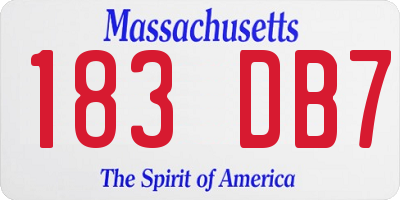 MA license plate 183DB7