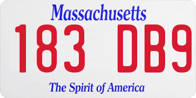 MA license plate 183DB9