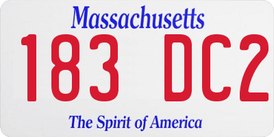 MA license plate 183DC2