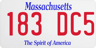 MA license plate 183DC5