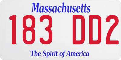 MA license plate 183DD2