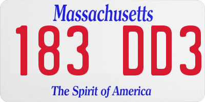 MA license plate 183DD3