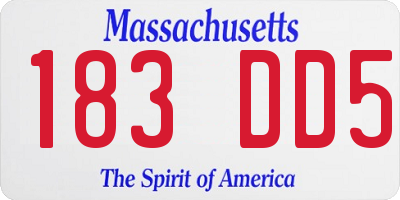MA license plate 183DD5