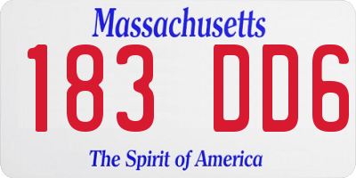 MA license plate 183DD6