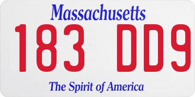 MA license plate 183DD9