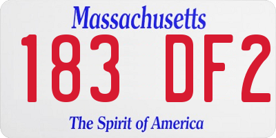 MA license plate 183DF2