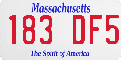 MA license plate 183DF5