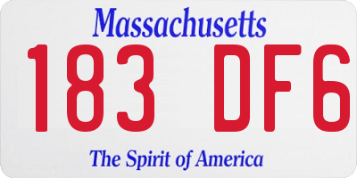 MA license plate 183DF6