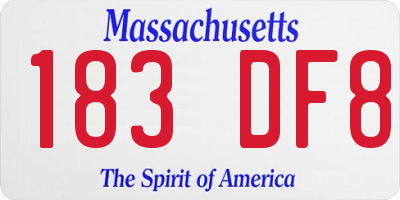 MA license plate 183DF8