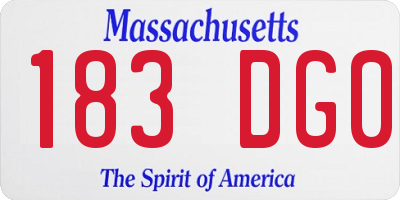 MA license plate 183DG0