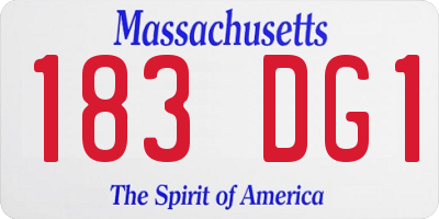 MA license plate 183DG1