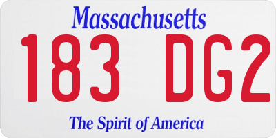 MA license plate 183DG2
