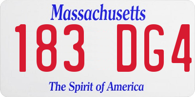 MA license plate 183DG4