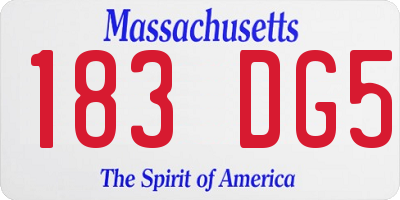MA license plate 183DG5