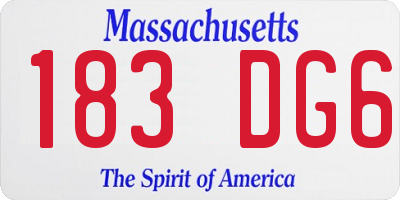 MA license plate 183DG6
