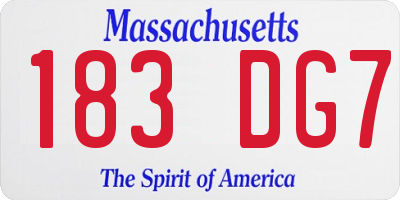MA license plate 183DG7