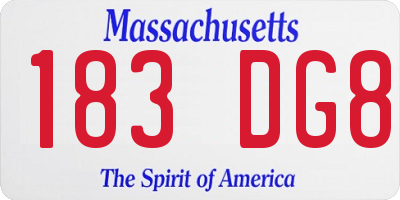 MA license plate 183DG8