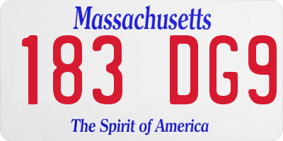 MA license plate 183DG9