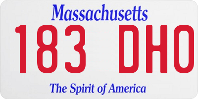 MA license plate 183DH0