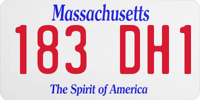 MA license plate 183DH1
