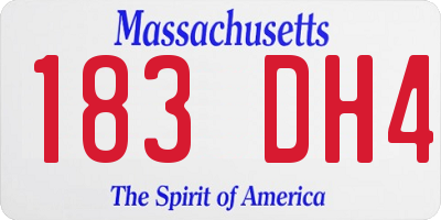 MA license plate 183DH4