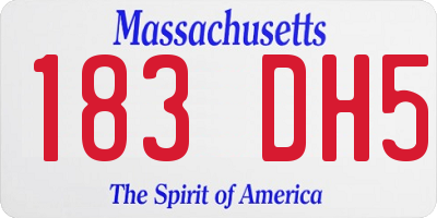 MA license plate 183DH5