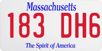 MA license plate 183DH6