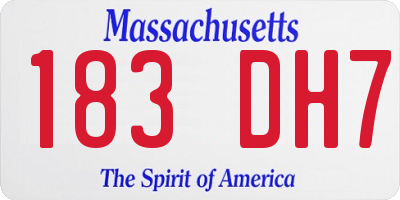 MA license plate 183DH7