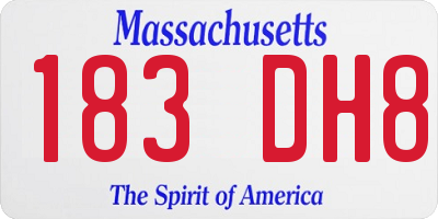 MA license plate 183DH8