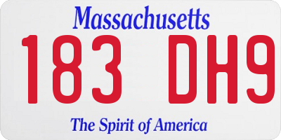 MA license plate 183DH9