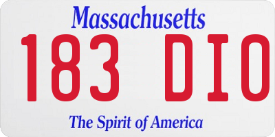 MA license plate 183DI0