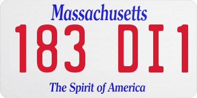 MA license plate 183DI1