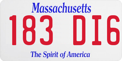 MA license plate 183DI6
