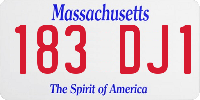 MA license plate 183DJ1