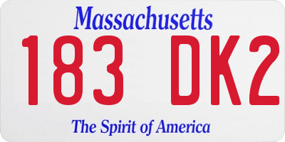 MA license plate 183DK2