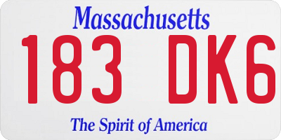 MA license plate 183DK6