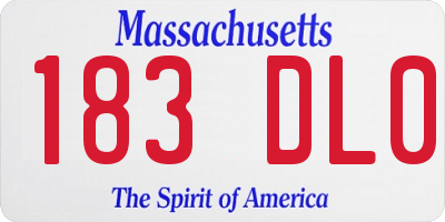 MA license plate 183DL0